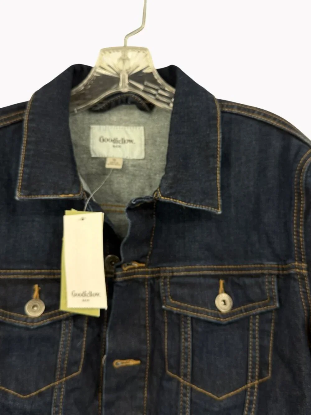 Goodfellow Co Womens Small Dark Wash Denim Jacket Cotton Blend New with tags - Picture 4 of 10